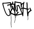 Vector black illustration Black graffiti tag lettering