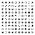100 vector black industry icons set vector construction industrial sign. Royalty Free Stock Photo