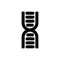 Vector black isolated icon of the DNA symbol Royalty Free Stock Photo