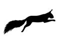 Vector black jumping squirrel silhouette