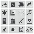 Vector black justice icons Royalty Free Stock Photo