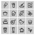 Vector black kitchen icons set