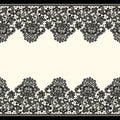 Vector Black Lace Borders. Seamless Pattern.