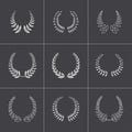 Vector black laurel wreaths icons set Royalty Free Stock Photo