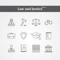 Vector black Law and justice icons