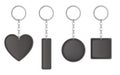 Vector black leather keychain, holder for key Royalty Free Stock Photo