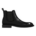 Vector Black Leather Shoes. Classic Chelsea Boots