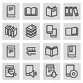 Vector black line book icons set Royalty Free Stock Photo