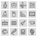 Vector black line education icons set Royalty Free Stock Photo