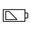 Vector black line icon battery is half charged isolated on white background Royalty Free Stock Photo