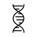 Vector black line icon dna structure isolated on white background Royalty Free Stock Photo