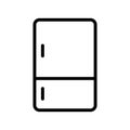 Vector black line icon fridge isolated on white background Royalty Free Stock Photo