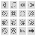 Vector black line sound icons set