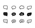 Vector black and line speech bubble Royalty Free Stock Photo