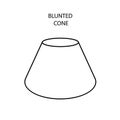 Vector black linear blunted cone for game, icon, package design, logo, mobile, ui, web, education. Blunted cone on a