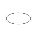 Vector black linear ellipsoid for game, icon, package design, logo, mobile, ui, web, education. Ellipsoid on a white
