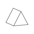 Vector black linear triangular prism for game, icon, package design, logo, mobile, ui, web, education. Outline