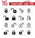 Vector black lock icons