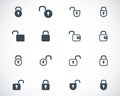 Vector black lock icons