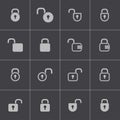 Vector black lock icons set