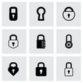 Vector black locks icons set