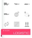 Vector black logistic icons set