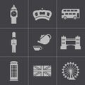 Vector black london icons set