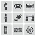 Vector black london icons set