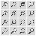 Vector black magnifying glass icons