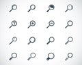 Vector black magnifying glass icons