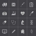 Vector black medical icon set