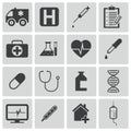 Vector black medical icons Royalty Free Stock Photo