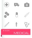 Vector black medical icons set Royalty Free Stock Photo