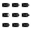 Vector black messege icons set