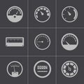 Vector black meter icons set