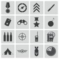 Vector black military icons