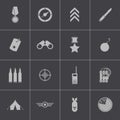 Vector black military icons set