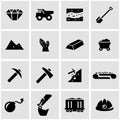 Vector black mining icon set