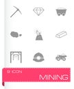 Vector black mining icons set