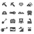 Vector black mining icons set