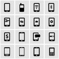 Vector black mobile icon set