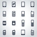 Vector black mobile phone icon set Royalty Free Stock Photo