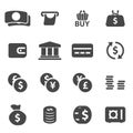 Vector black money icons set Royalty Free Stock Photo