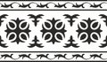 Vector black monochrome seamless Kazakh national ornament.