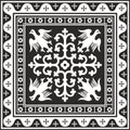 Vector black monochrome square gothic ornament.