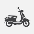 Vector Black Motorbike Icon. Simple Minimalistic Vector Bike Silhouette in Side View. Motorbike Sign Shape, Design