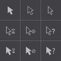 Vector black mouse cursor icons set Royalty Free Stock Photo