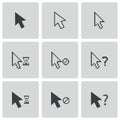 Vector black mouse cursor icons set Royalty Free Stock Photo