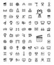 Vector black movie icon set Royalty Free Stock Photo