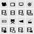 Vector black movie icon set